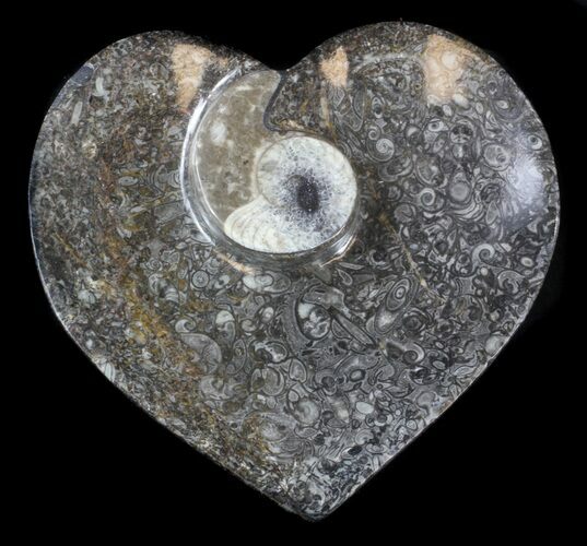 Heart Shaped Fossil Goniatite Dish #36301